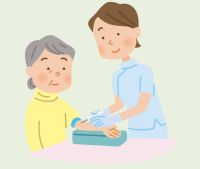 採血している様子のイラスト